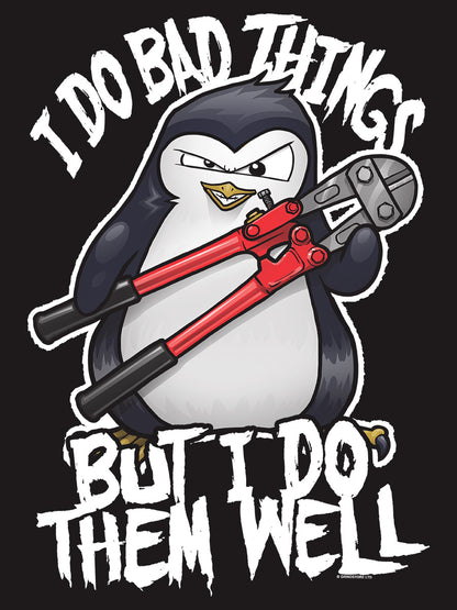 Psycho Penguin I Do Bad Things Men's Premium Black T-Shirt