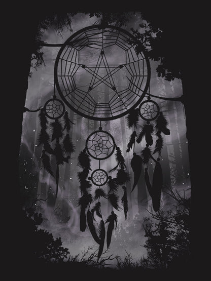 Unorthodox Collective Pentagram Dreamcatcher Ladies Black Floaty Tank