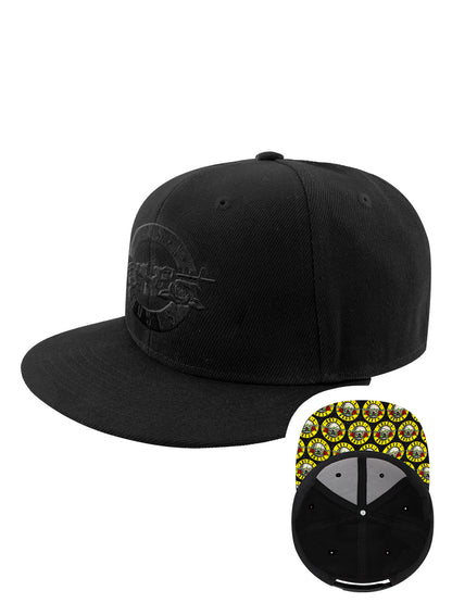 Guns N Roses Circle Logo With Printed Peak Black Snapback Cap