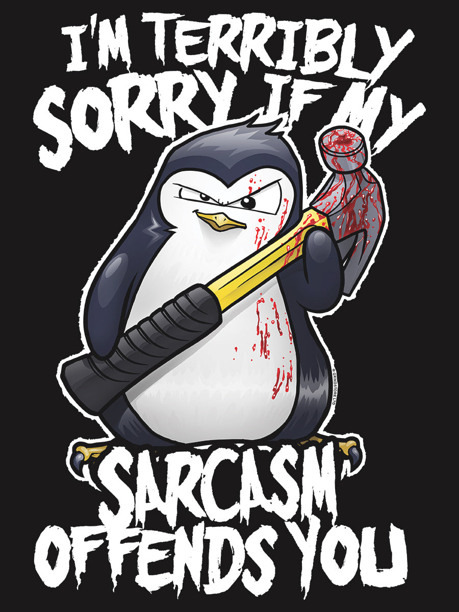 Psycho Penguin Sarcasm Ladies Black Floaty Tank