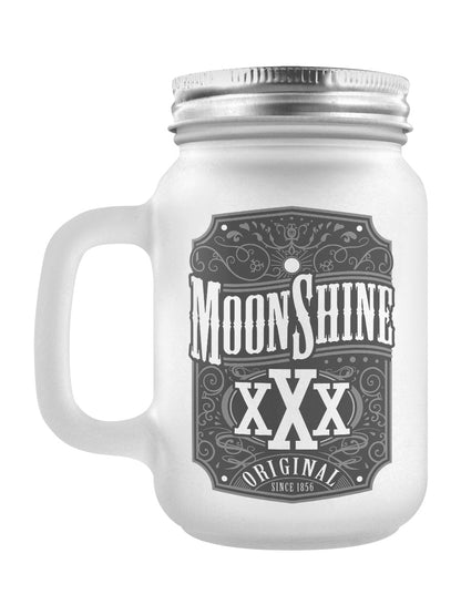 Moonshine Frosted Mason Jar Drinking Glass