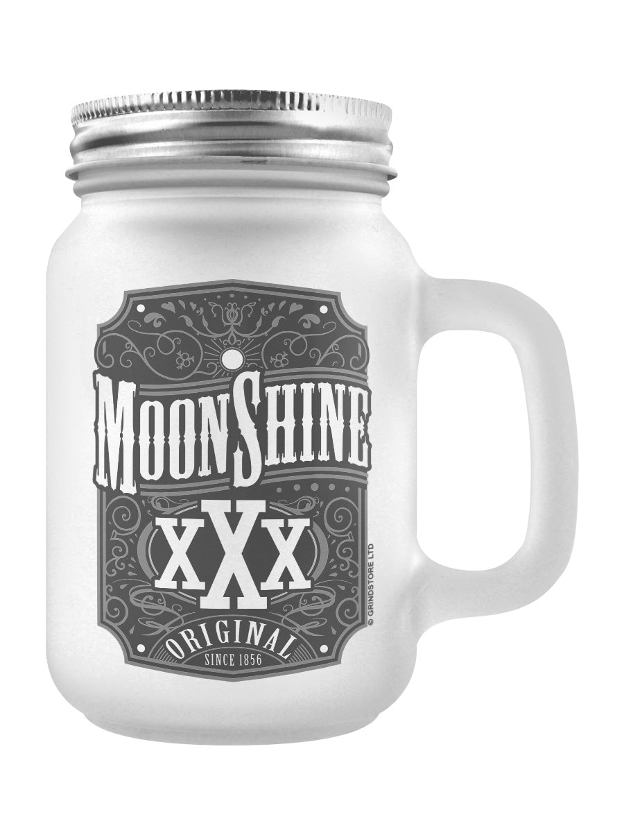 Moonshine Frosted Mason Jar Drinking Glass