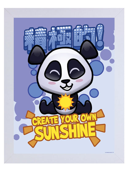 Handa Panda Create Your Own Sunshine White Wooden Framed Print