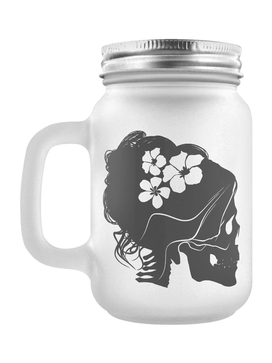 Mrs Bones Frosted Mason Jar Drinking Glass