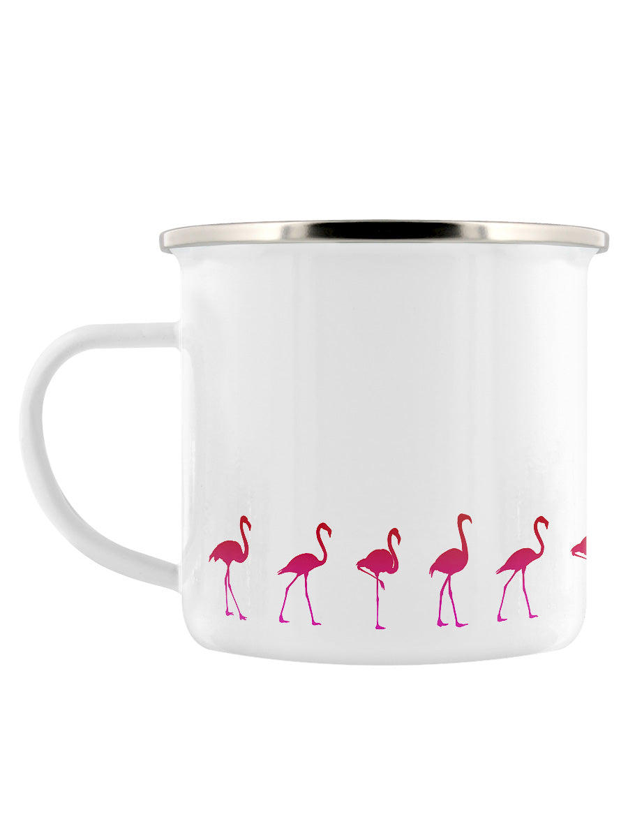 Flamingo Promenade Enamel Mug