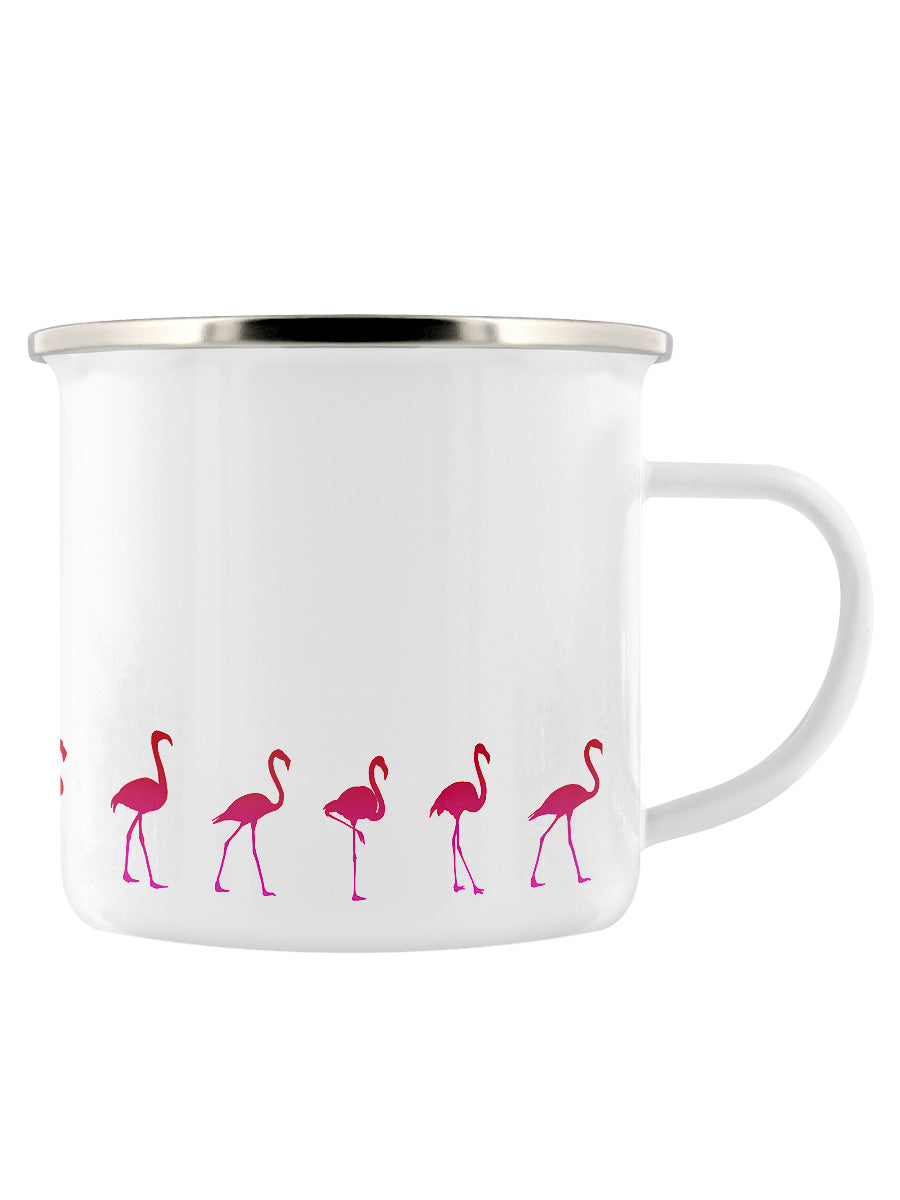 Flamingo Promenade Enamel Mug
