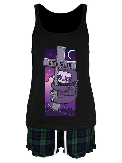 Goth Sloth Ladies Short Pyjama Set