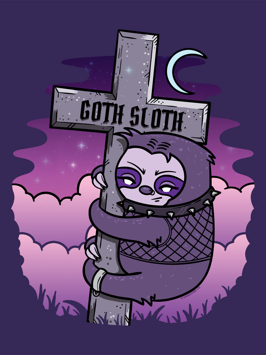 Goth Sloth Purple Tote Bag