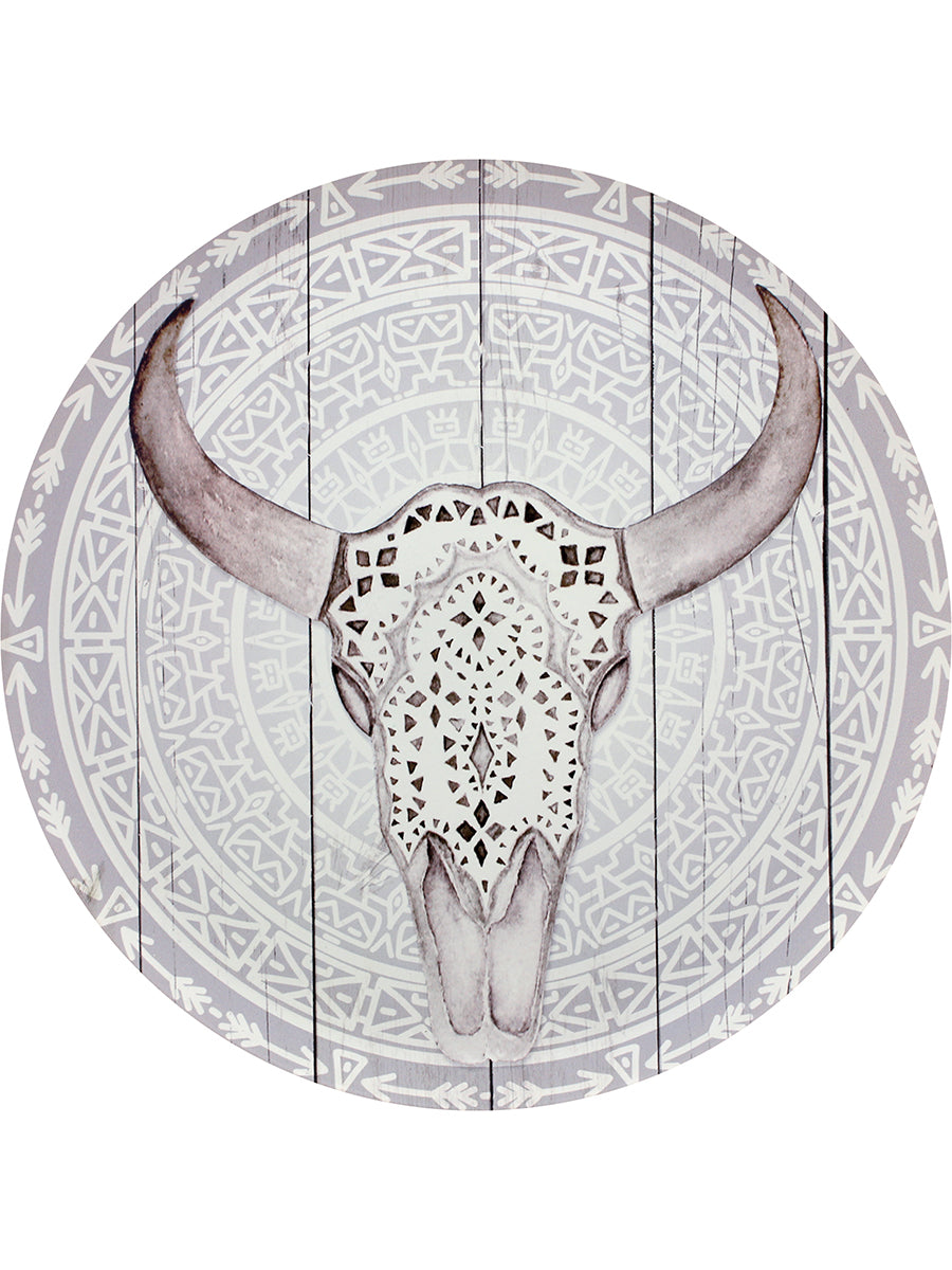 Bull Skull Decorative Tin Plate