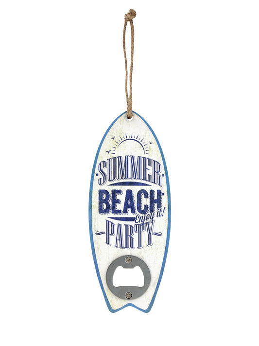 Summer Beach Party Surf Board Shaped Bottle Opener