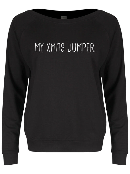 My Xmas Jumper Ladies Black Slounge Christmas Jumper