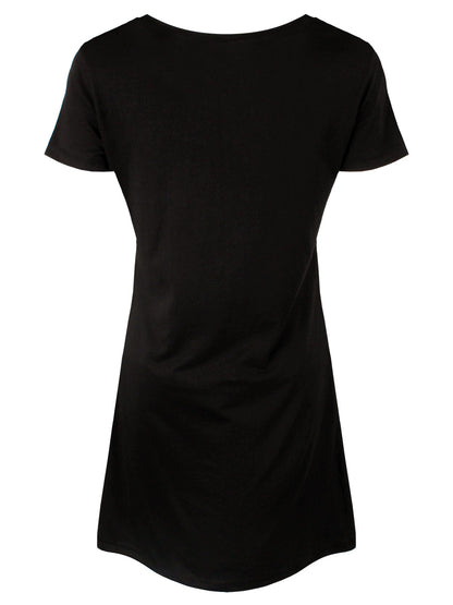 X-Ray Skeleton Ribcage Black T-Shirt Dress