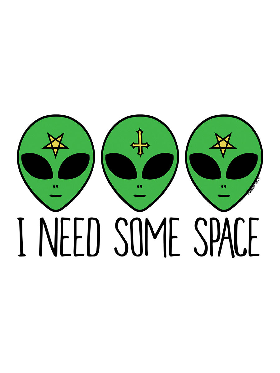 I Need Some Space Cosmic Alien White Crop Top