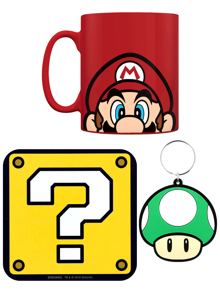 Super Mario Mug Coaster And Keyring Set