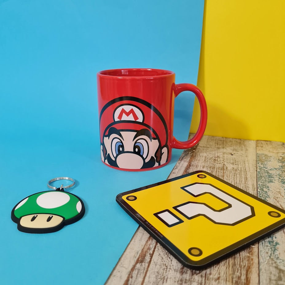Super Mario Mug Coaster And Keyring Set