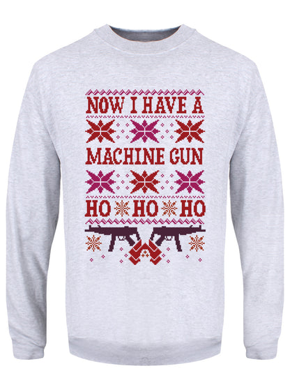 Now I Have A Machine Gun Men's Grey Christmas Jumper