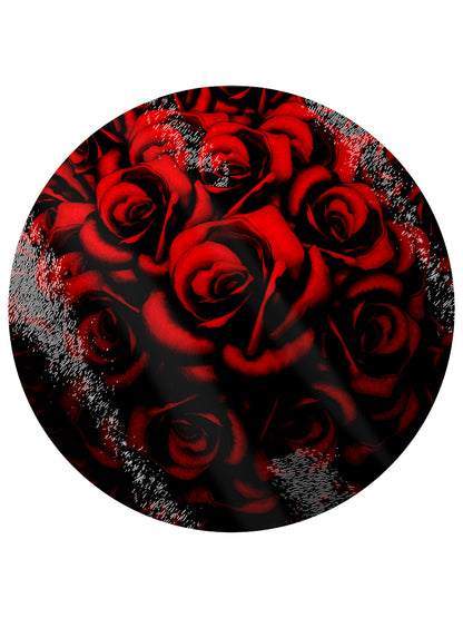 Red Roses Circular Glass Chopping Board