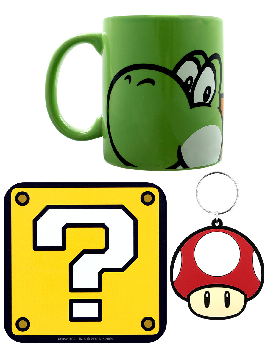 Super Mario Yoshi Mug, Coaster and Keyring Set