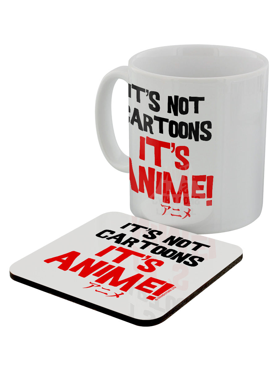 Not Cartoon It's Not Cartoons, It's Animé Mug & Coaster Set