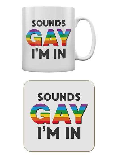 Sounds Gay I'm In Mug & Coaster Set