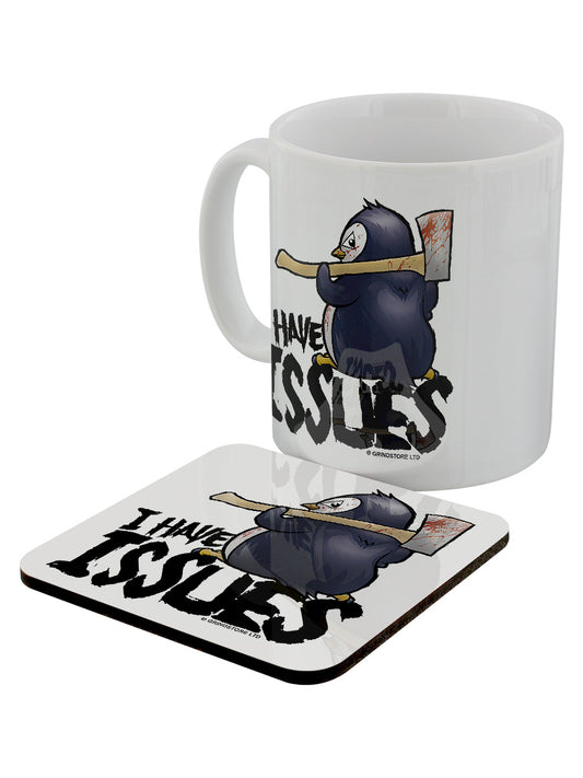 Psycho Penguin I Have Issues Mug & Coaster Set