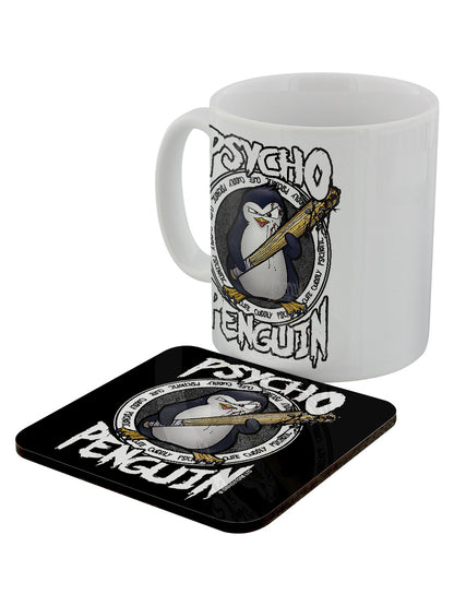 Psycho Penguin Cute, Cuddly, Psychotic Mug & Coaster Set