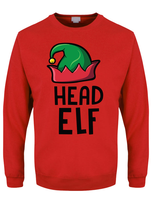 Head Elf Men's Red Christmas Jumper
