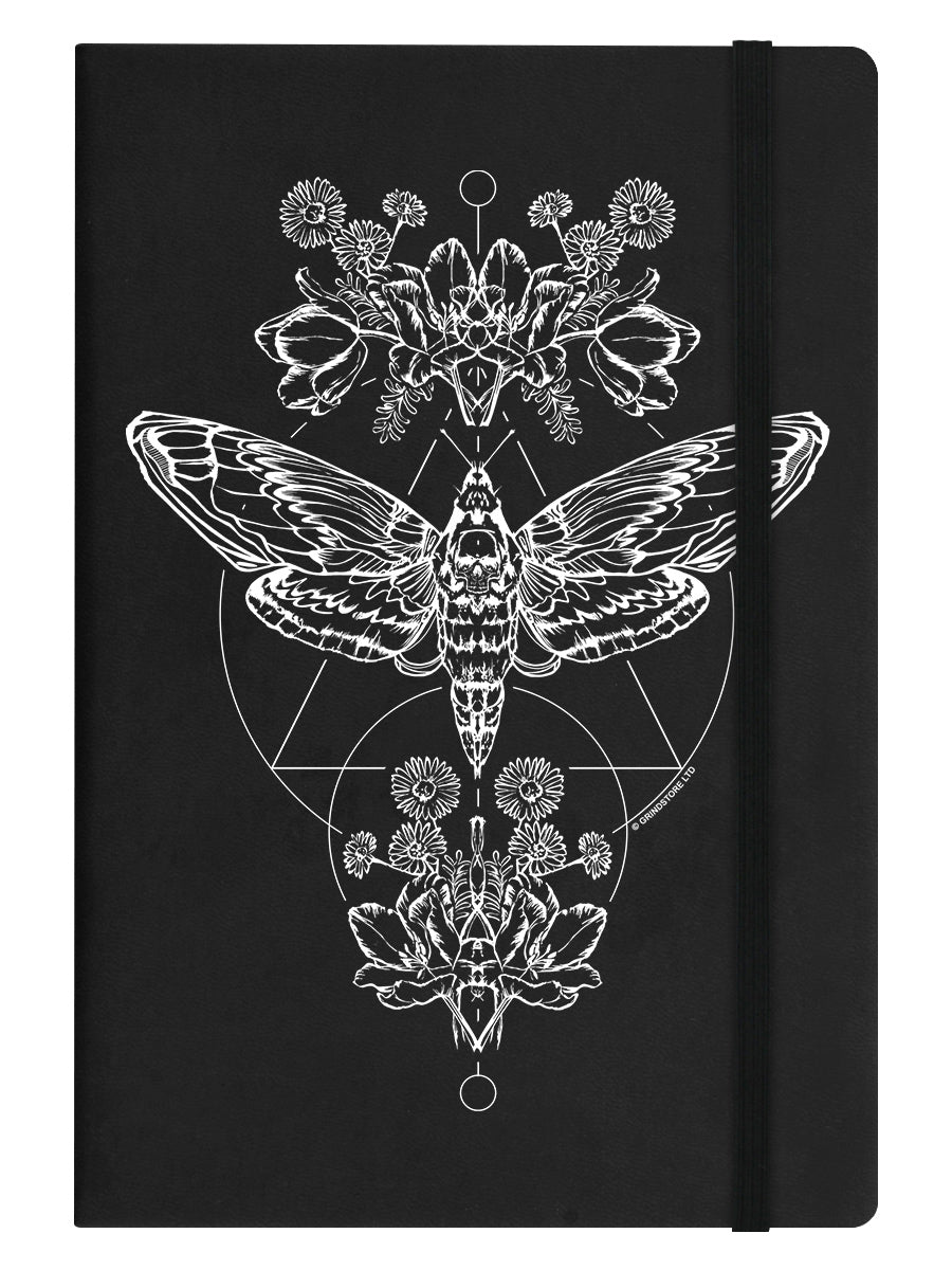 Death Head Moth Black A5 Hard Cover Notebook
