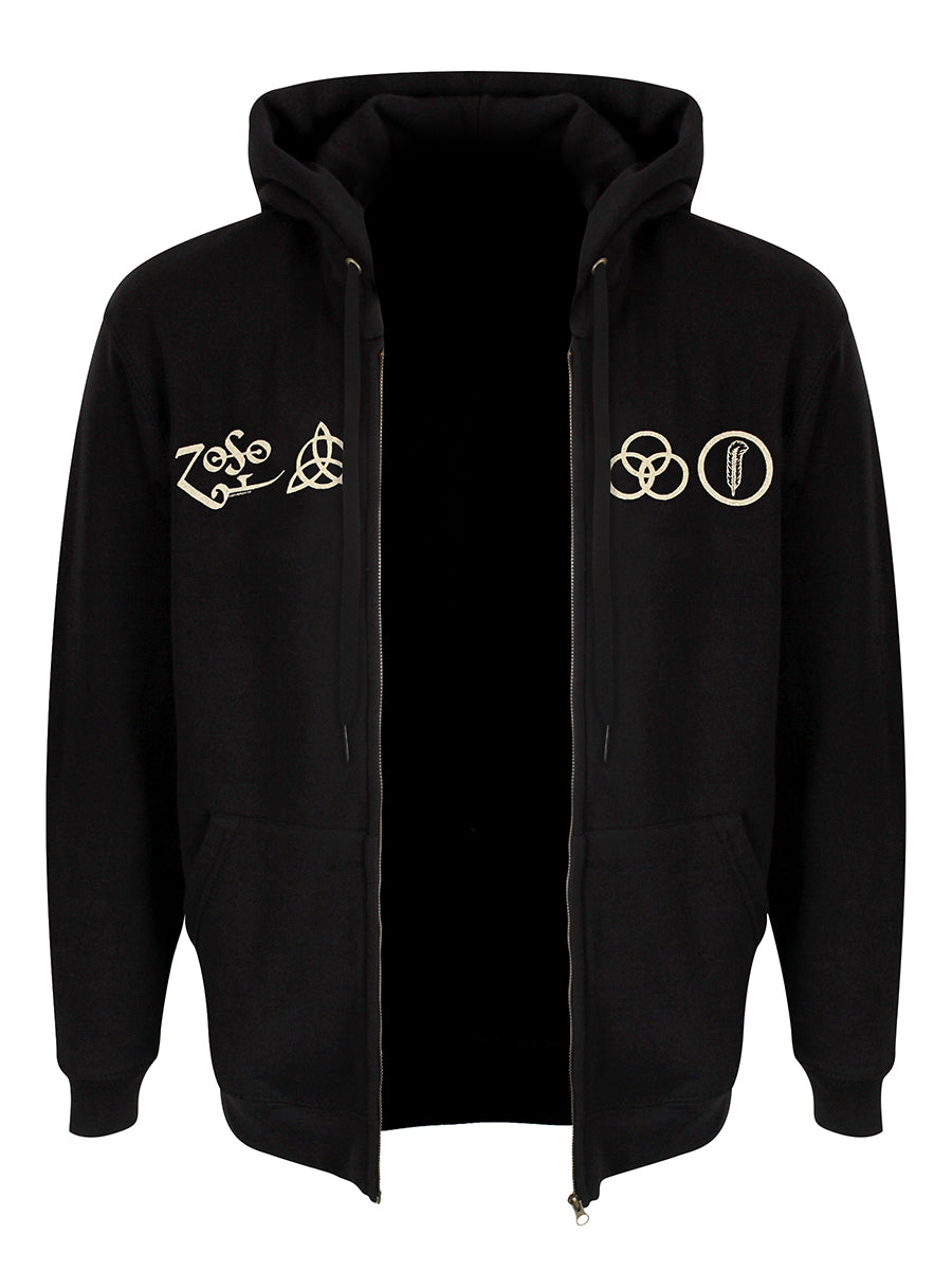 Band Zip Up Hoodie Led Zeppelin Faded Falling T Shirt Paradiso