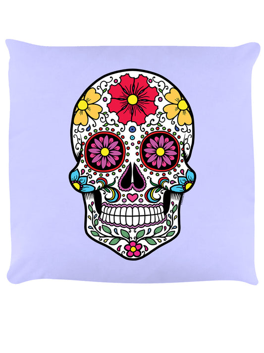 Sugar Skull Lilac Cushion