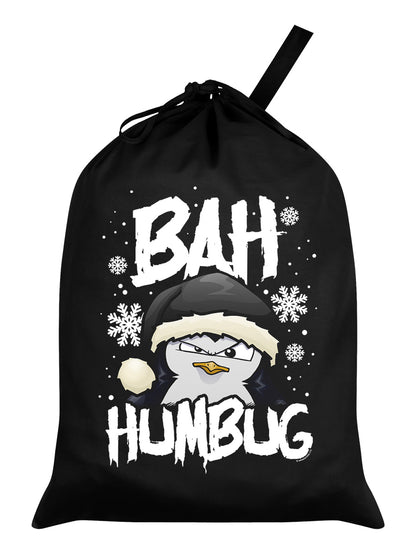 Psycho Penguin Bah Humbug Black Santa Sack