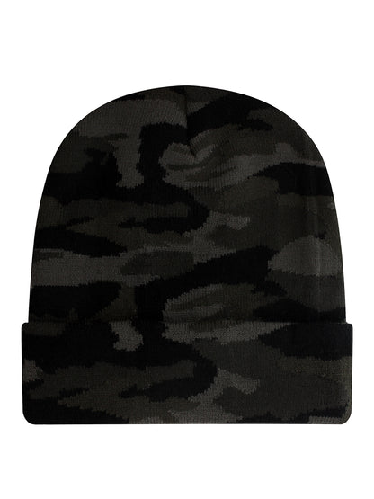 Midnight Camo Cuffed Beanie