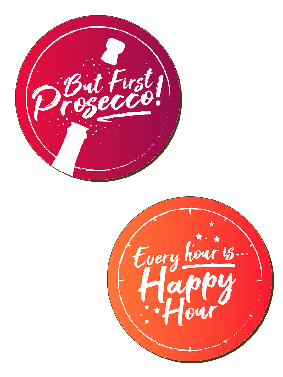 Every Hour Is Happy Hour 4 Piece Coaster Set