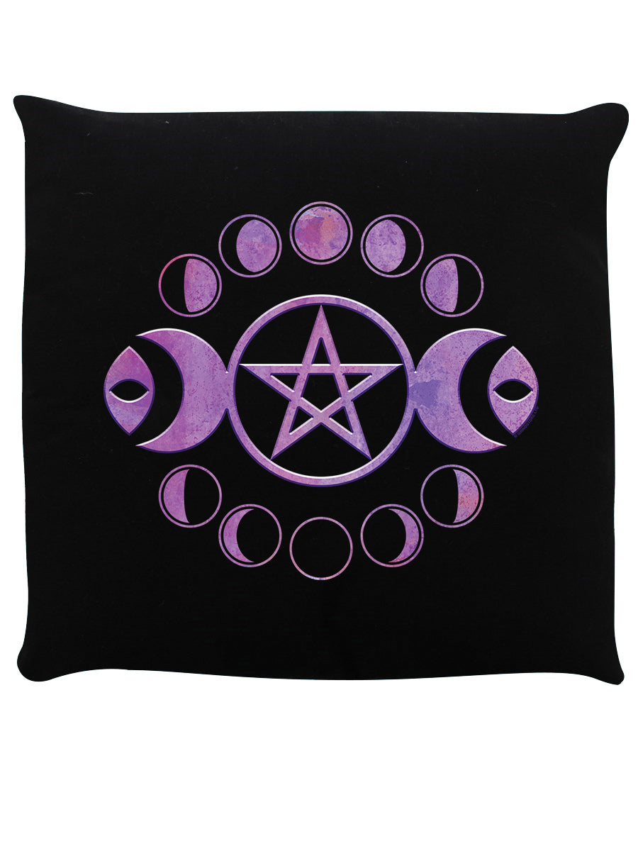 Lunar Pentagram Black Cushion