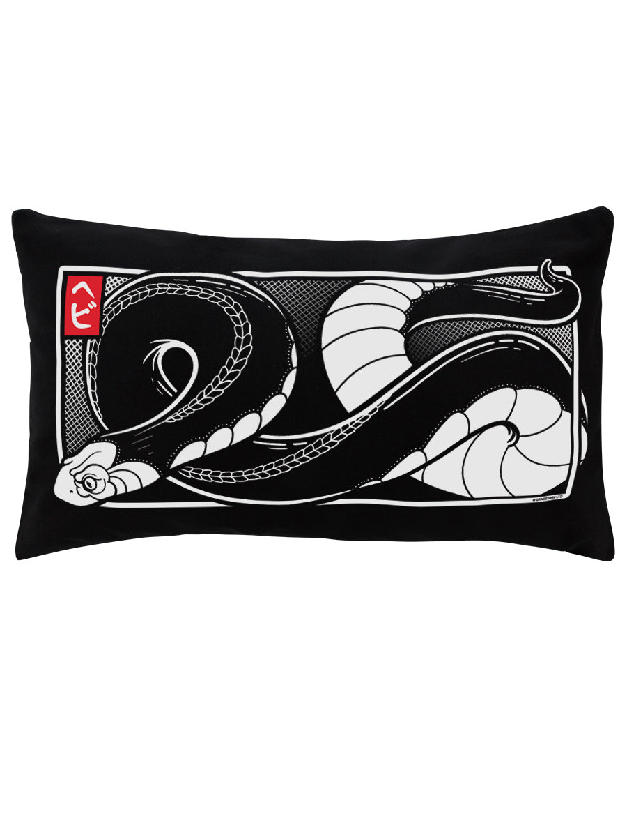 Unorthodox Collective Oriental Snake Black Rectangular Cushion