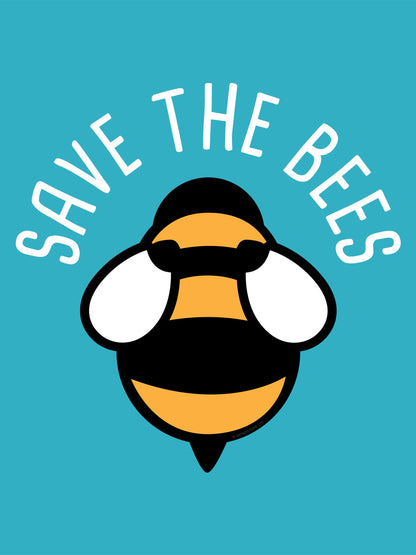 Save The Bees Azure Blue Tote Bag