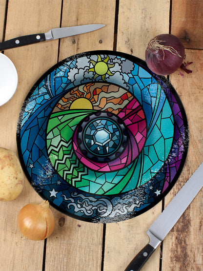 Stained Glass Spectroscope Glass Chopping Board