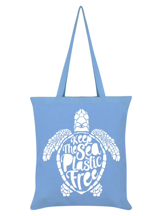 Keep The Sea Plastic Free Sky Blue Tote Bag