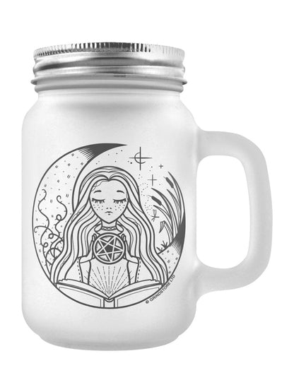 White Witch Frosted Mason Jar
