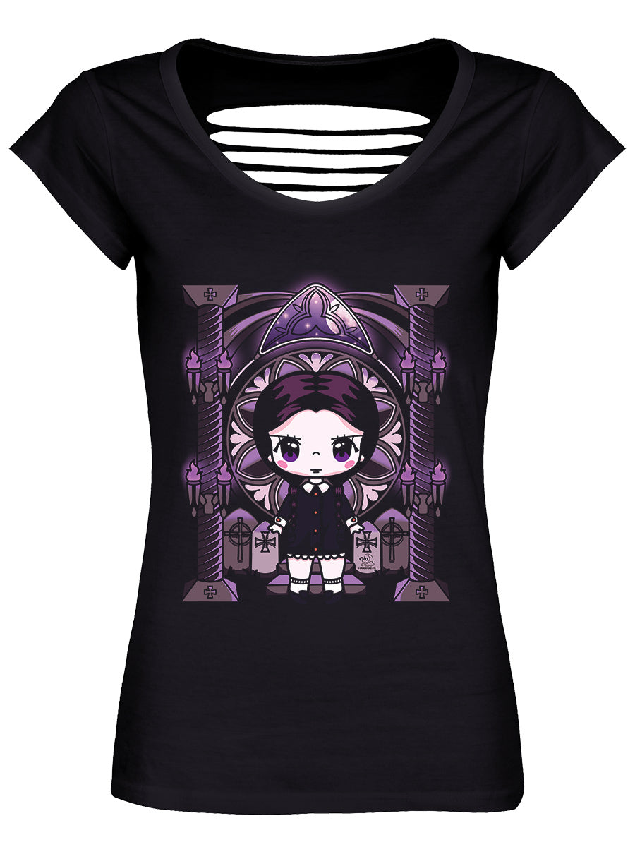 Mio Moon Miss Addams Black Razor Back T-Shirt