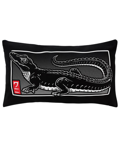 Unorthodox Collective Oriental Crocodile Black Rectangular Cushion