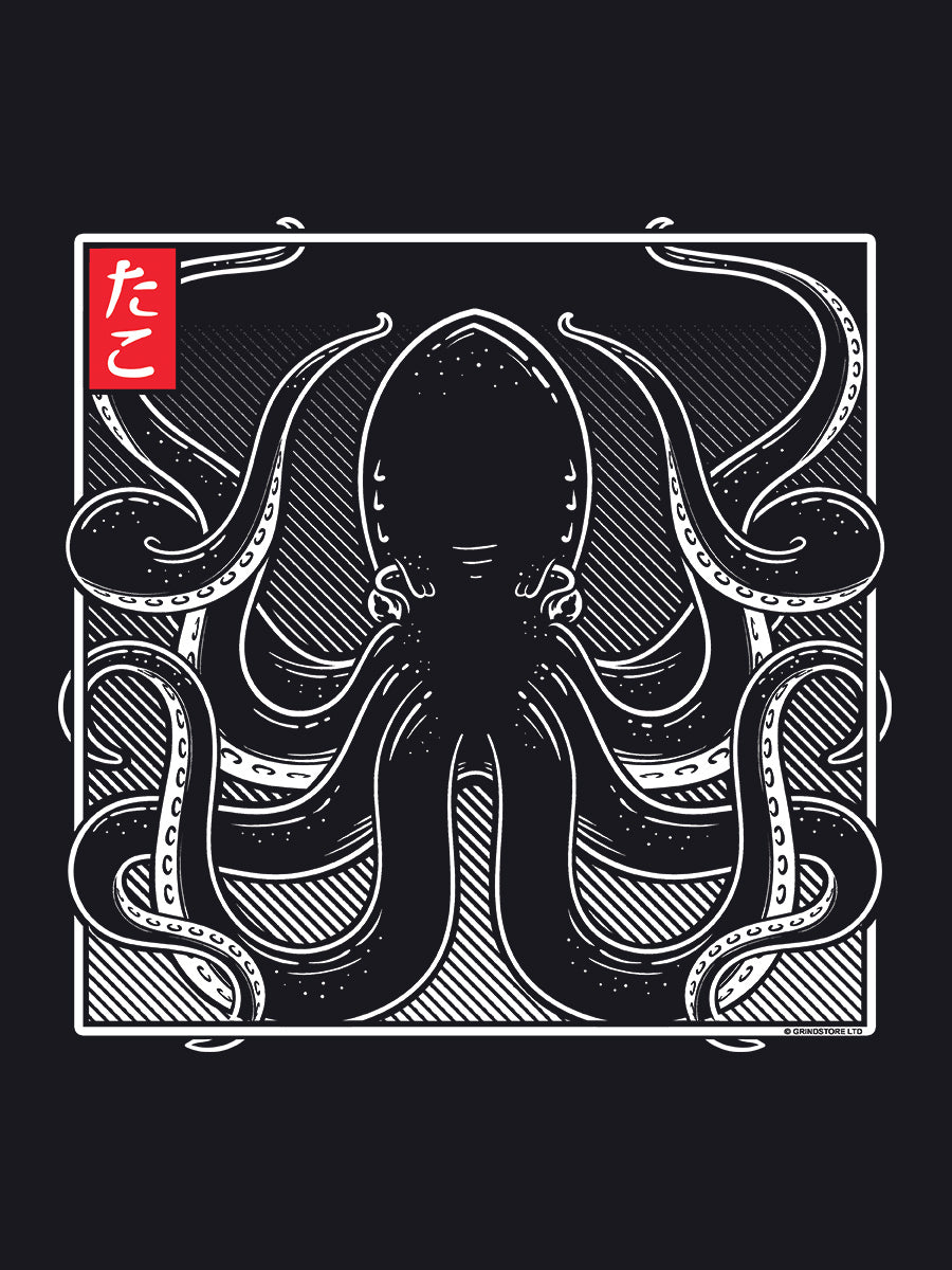 Unorthodox Collective Oriental Octopus Black Crop Top