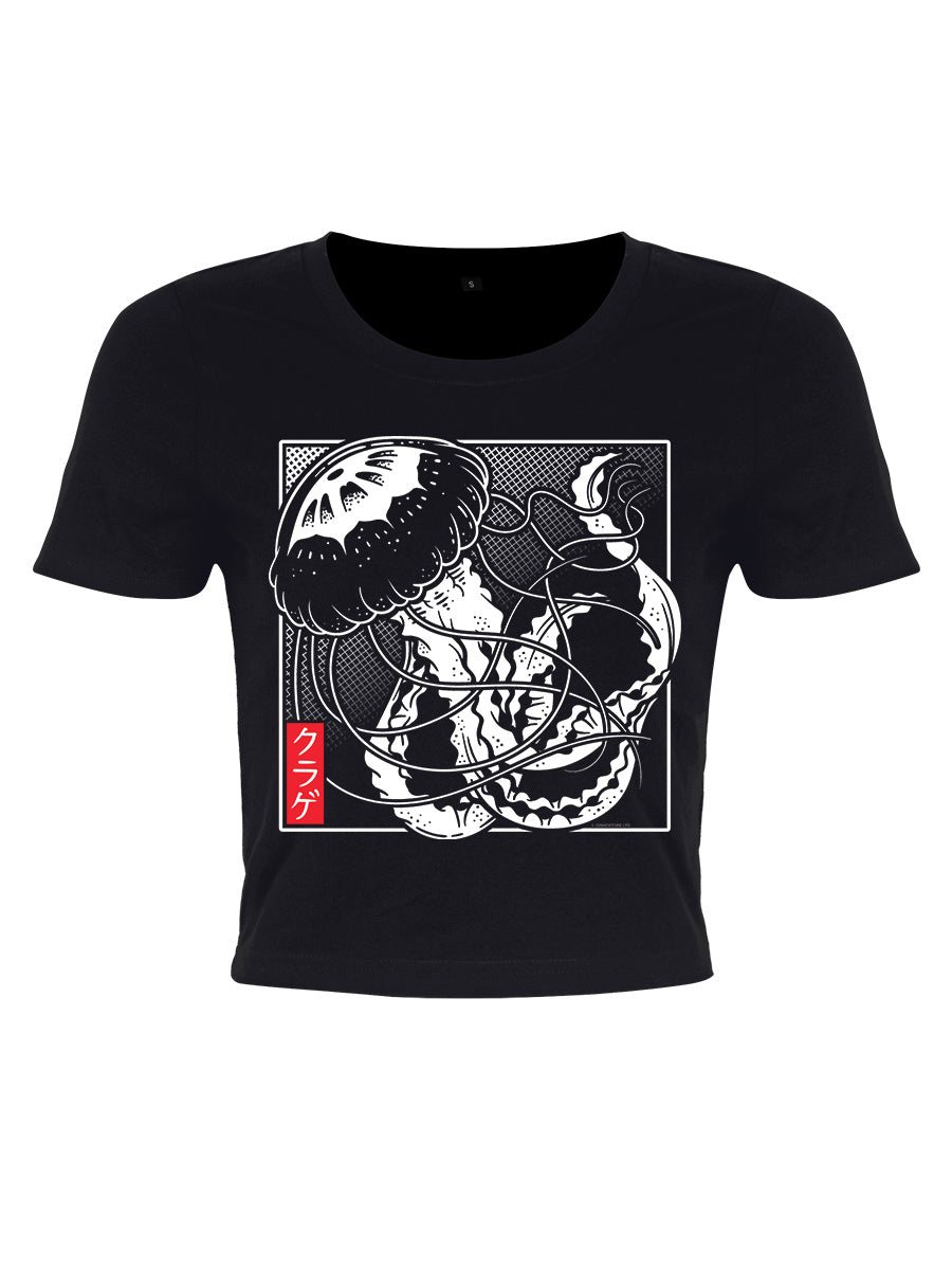 Unorthodox Collective Oriental Jellyfish Black Crop Top