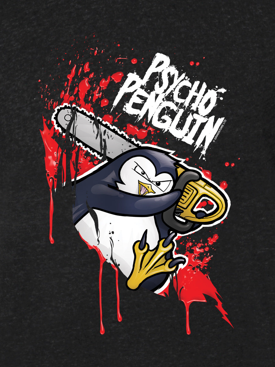 Psycho Penguin Chainsaw Black Tote Bag