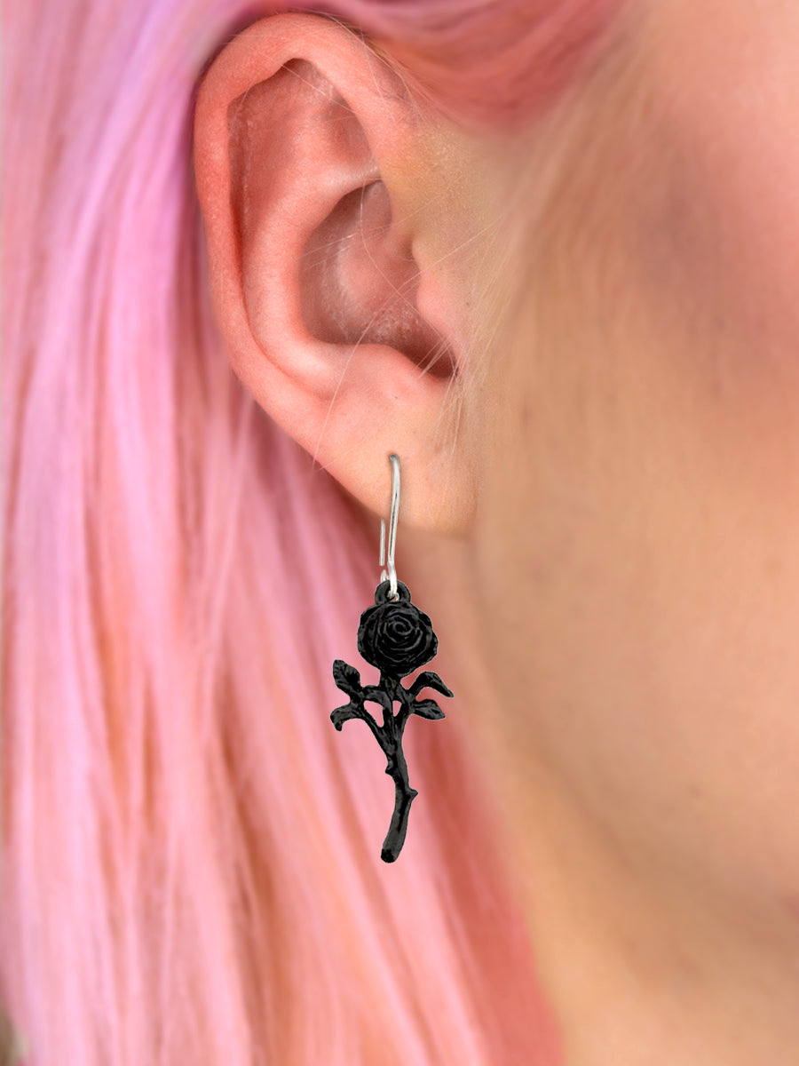 Alchemy The Romance of the Black Rose Earrings