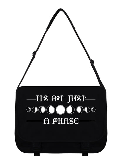 It's Not Just A Phase Black Messenger Bag