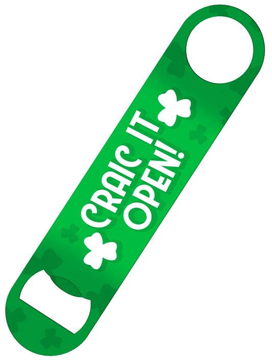 St Patrick's Day Craic It Open Bar Blade Bottle Opener