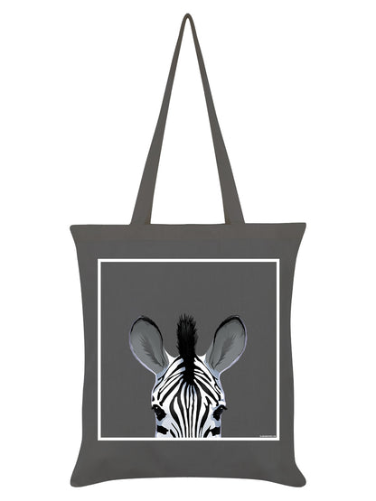 Inquisitive Creatures Zebra Graphite Grey Tote Bag