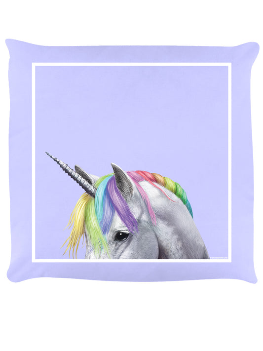 Inquisitive Creatures Rainbow Unicorn Lilac Cushion