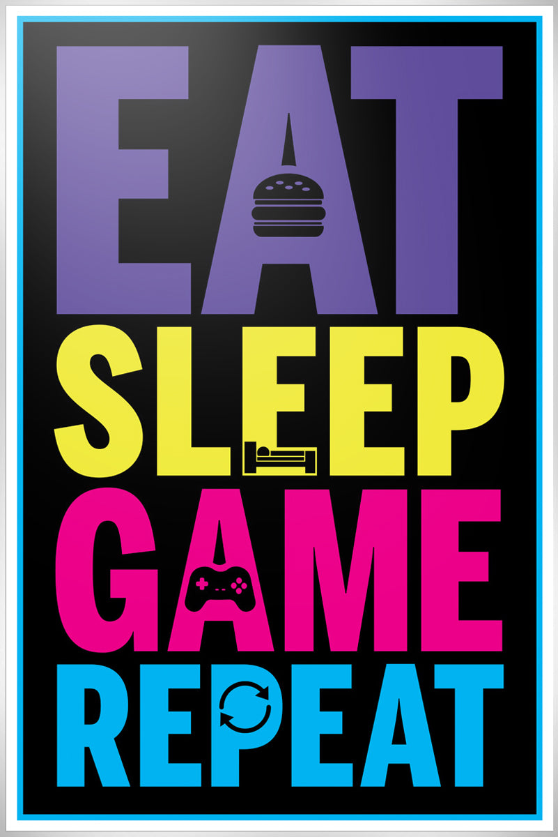 Eat, Sleep, Game, Repeat Gaming Maxi Poster